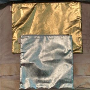 Bando pouches in silver and gold